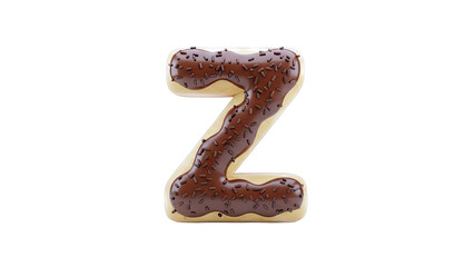Obraz premium Donut shaped letter Z with chocolate frosting and sprinkles