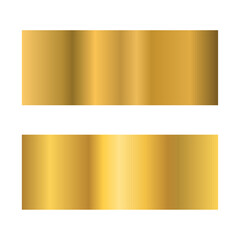 Gold Metallic Gradient Texture Set. Luxury Metal Background Collection. Vector Illustration