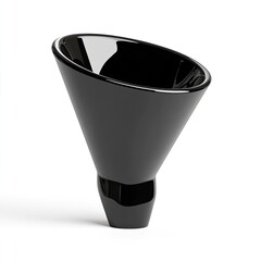Stylish black funnel display modern kitchen 3d render minimalist design close-up view home decor concept