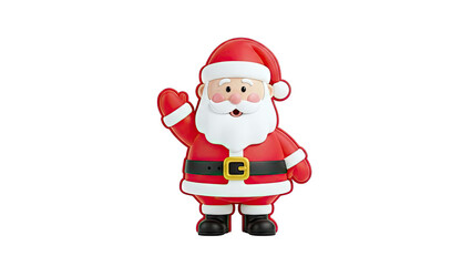 3D Cartoon Santa Claus Waving