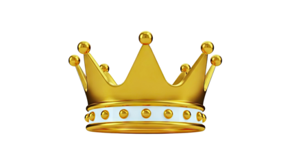 Golden Crown with White Band and Orbs