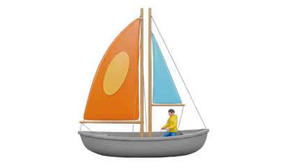 Toy Sailboat with Figure