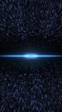Vertical Blue Space Warp Speed Background for Social Media Reels 4K