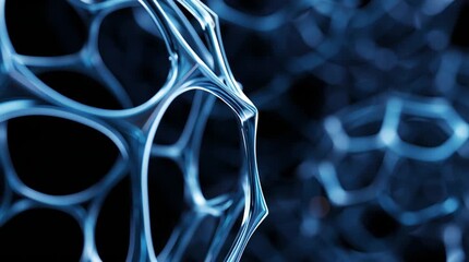 Abstract blue and white interconnected spheres, illustrating futuristic connectivity.