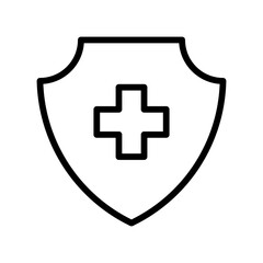 Fototapeta premium medical shield line icon