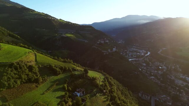 Villanders Sunrise Dolomites Italy Drone