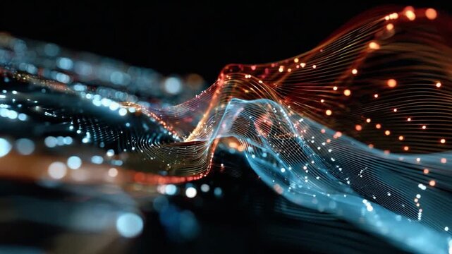 Vibrant Digital Pathways: A dynamic and abstract visual, showcasing intricate networks of data streams interwoven with interconnected nodes, pulsating with energy.