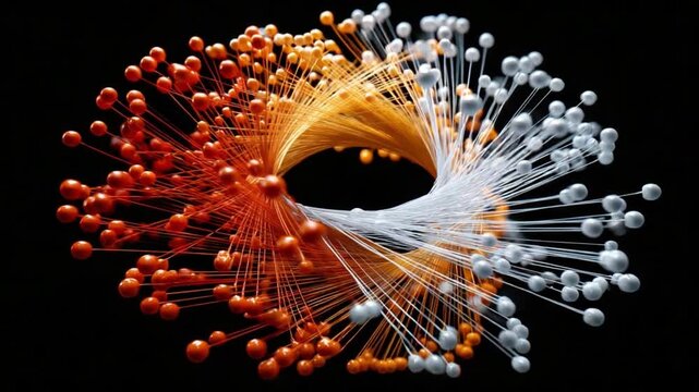 Abstract Network Visualization: A complex network of interconnected nodes and lines illustrates the intricate web of data and relationships, showcasing the beauty of connectivity and information flow.