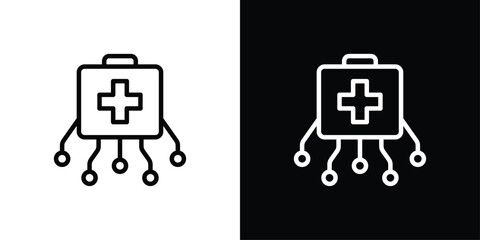 Medical Technology Icon Set Black And White