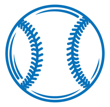 Simple blue baseball illustration suitable for sports logos and baseball themed designs