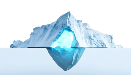 Obraz premium Floating ice mountain with submerged portion, reflecting