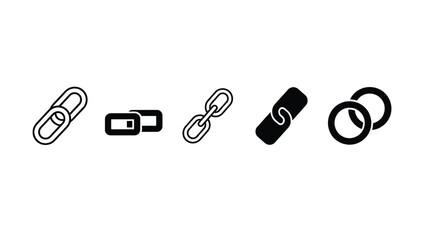 Chain link icons in various styles and colors