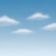 Fototapeta premium Bright blue sky with fluffy white clouds creates a peaceful and serene summer day backdrop.