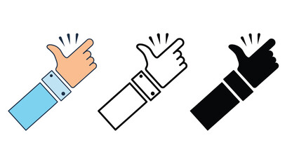 Hands giving thumbs up in different styles and colors