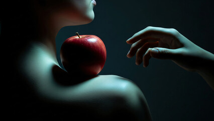 Temptation and Desire A Red Apple and Reaching Hand