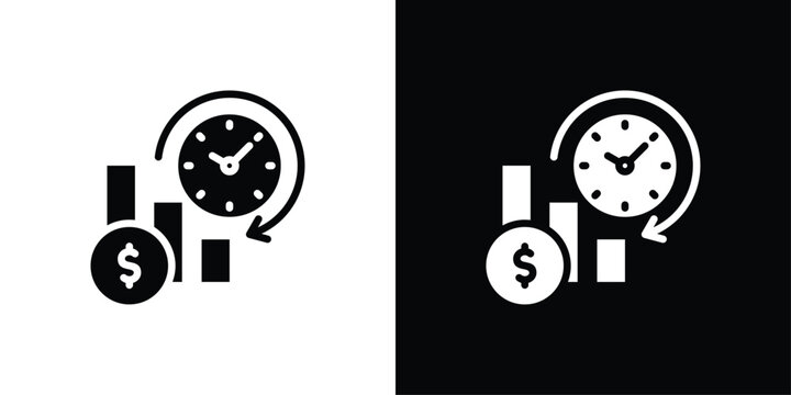 Amortized Icon Set Black And White