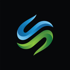 Modern Intertwined Letter S Logo Symbol