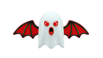 Scared Ghost with Bat Wings
