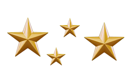Golden Stars on White Background