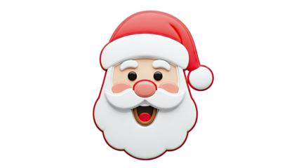 Smiling 3D Santa Claus Face Icon