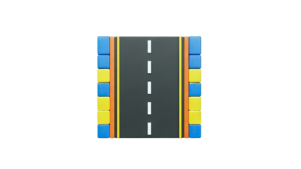 Stylized Road with Building Blocks