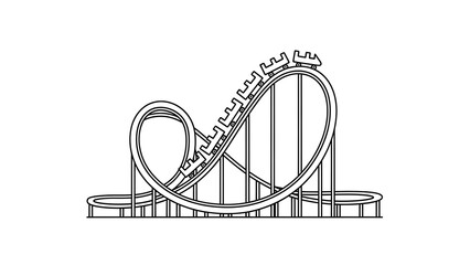 Obraz premium Rollercoaster graphic illustration on white background