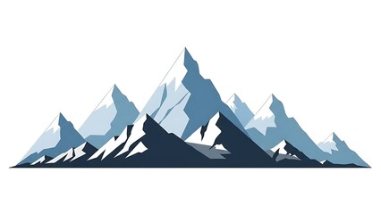Stylized mountain range illustration on white background