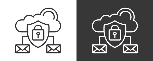 Secure Communication Icon Set Vector Collection Isolated In Black And White
