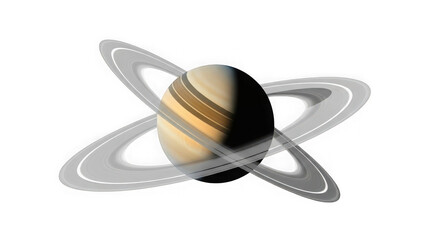 Fototapeta premium Saturn planet with rings on transparent background isolated