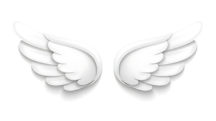 White angel wings illustration on clean background