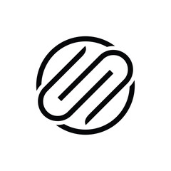 Sleek Black and White Abstract Circular Mark