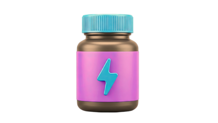 Supplement Bottle with Lightning Bolt Icon