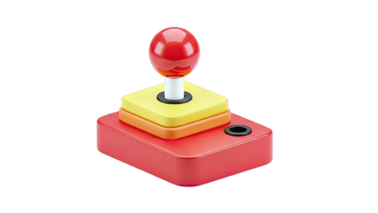 Retro Style Joystick Controller with Red Ball Top