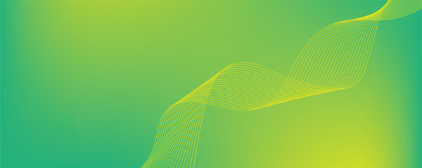 Dynamic Green and Yellow Flowing Lines Background
