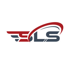 Dynamic SLS Lettermark Logo with Speed Wings and Swoosh