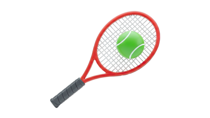 Tennis Racket with Green Ball
