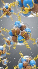 Molecular Structure with Blue and Brown Atoms.