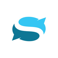 Intertwined Speech Bubbles Forming Letter S Logo