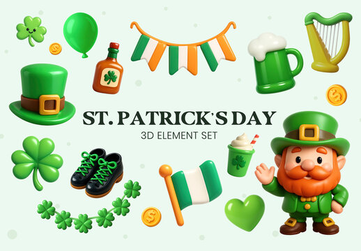 St.Patrick's Day 3D Element Set