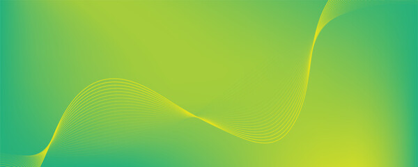Dynamic Green and Yellow Flowing Lines Background