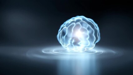 Futuristic brain hologram glow artificial intelligence concept digital neural network sphere blue light reflection virtual reality science art abstract technology background with futuristic sphere - Powered by Adobe