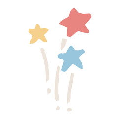 たのしいサーカス 星の花火イラスト｜Fun Circus Star Fireworks Illustration