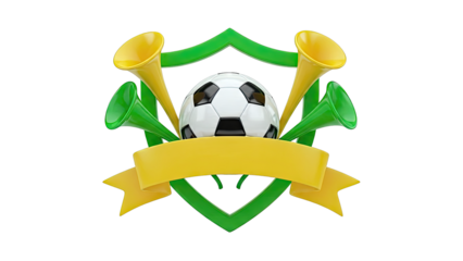 Soccer Celebration Emblem with Vuvuzelas