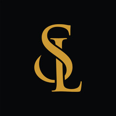 Elegant Gold SL Monogram Logo