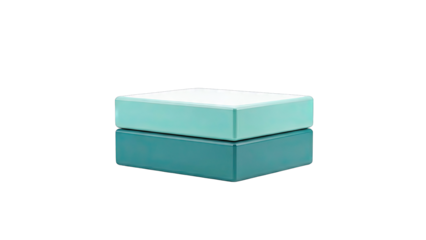 Two stacked teal yoga blocks