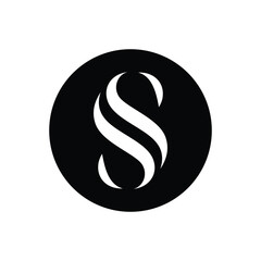 Elegant Monogram 'S' Logo in Black Circle