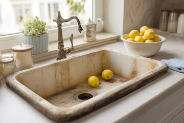 Dirty kitchen sink hygiene problem