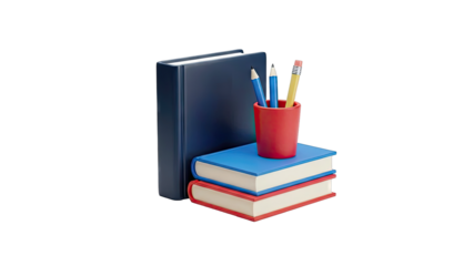 School Supplies: Books and Pencils