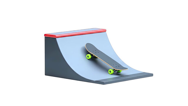 Skateboard on a mini ramp