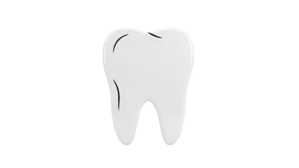 Stylized Tooth Illustration with Dark Grooves
